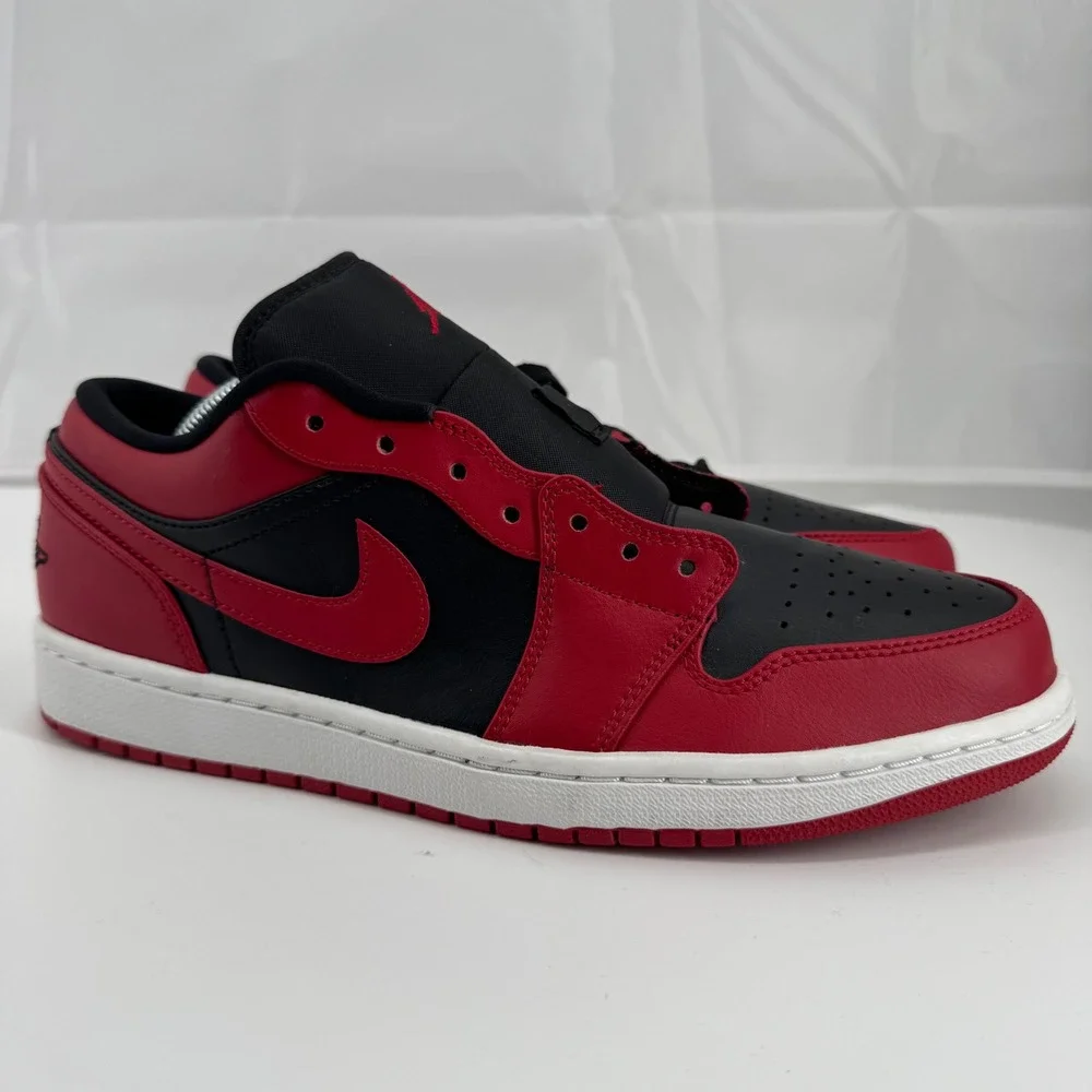 Jordan Air Jordan 1 Low Mens 9.5 Red‎ Black 553558-606 Gym Red Toe Sneaker